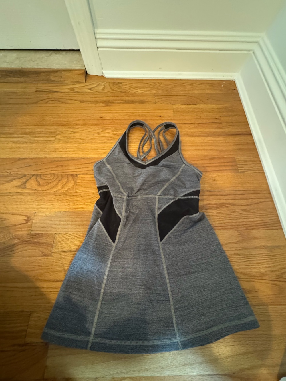 Gray Strappy Active Tank with Black Accents
